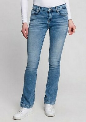 LTB Jeans Fallon Flare Mid Rise Denim Damen Bootcut Hose Stretch Blue Used L32