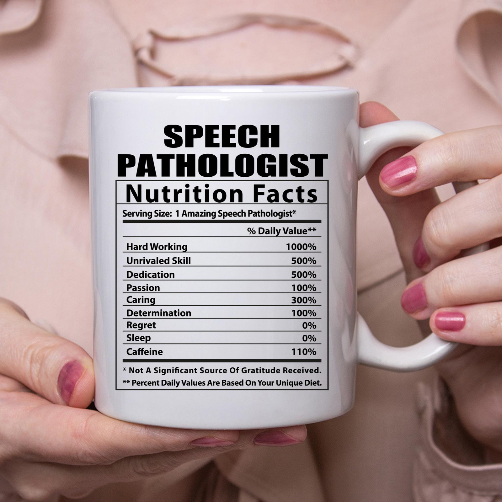 Hilarious Speech Therapist Nutrition Facts Coffee Mug  