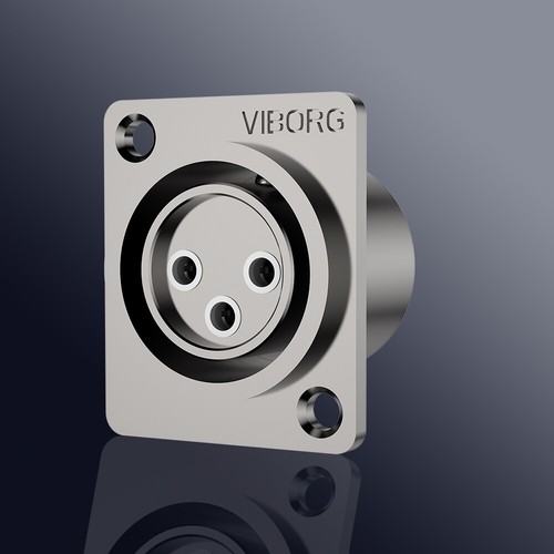 Viborg Cobre Puro Chapado en Rodio XLR 3 pines Macho Hembra Panel Enchufe de Montaje de Alimentación - Imagen 15 de 16