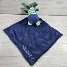Bella Tunno Giraffe Baby Lovey Security Blanket Plush Green Blue Believe Rattle