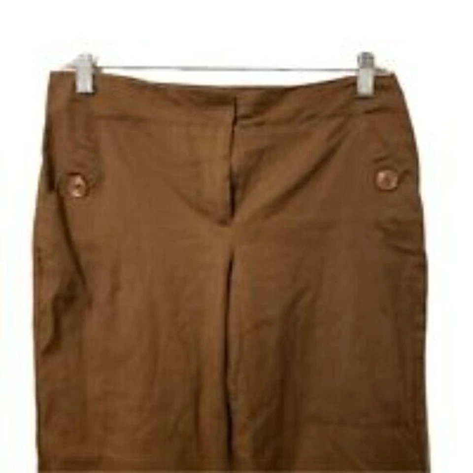 Pantalones capri IZ Byer California para mujer talla 7 marrón liso Foto 2 de 4