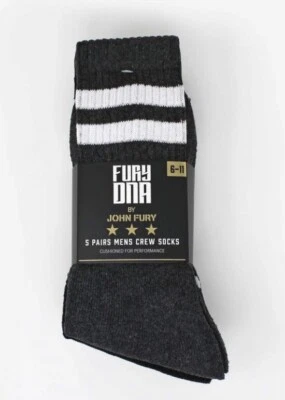 15 PAIRS FURY DNA SPORT CREW SOCKS * MADE IN PORTUGAL * ** 15 PAIRS **