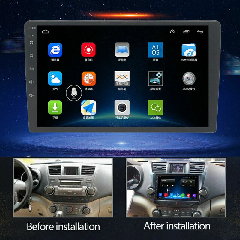 Single 1Din 10.1 Inch Car Stereo Android 11 GPS Navi WIFI FM Radio MP5 Player - Image 2 of 4