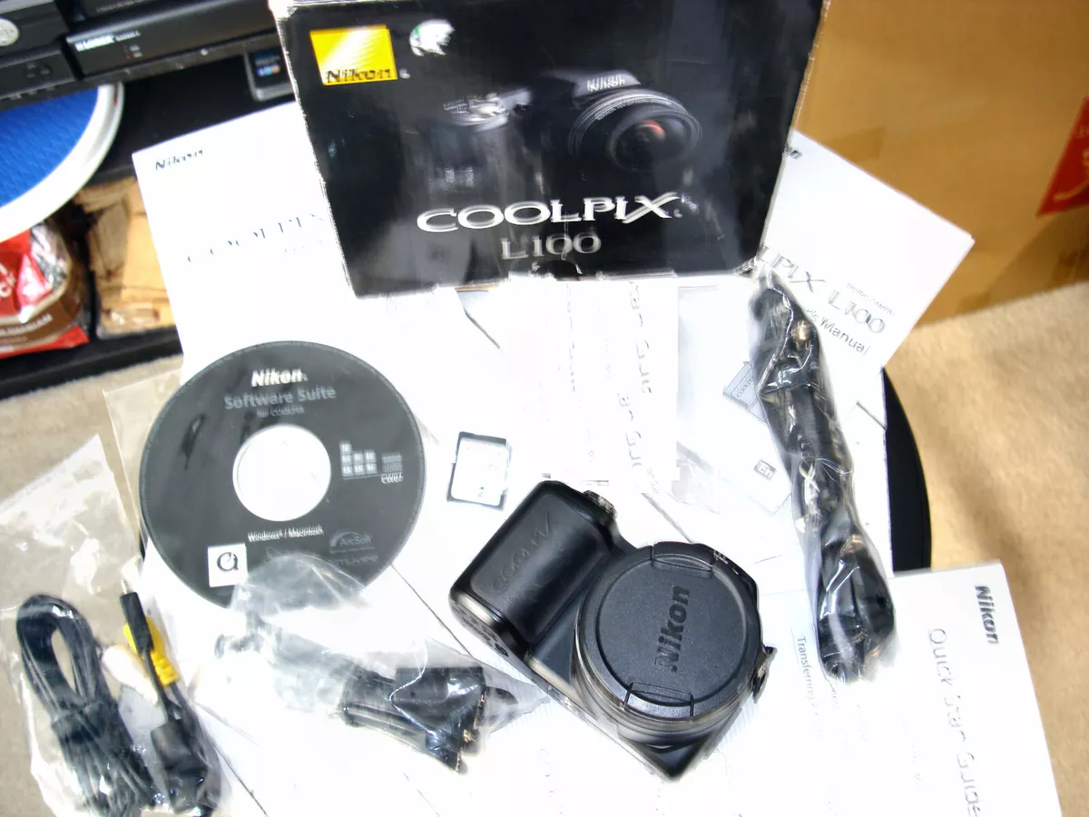 Nikon Coolpix L100 Black 10MP Digital Camera 15x Optical Zoom w