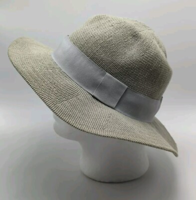 ANTHROPOLOGIE Sun Hat Gray Wide Brim Women display picture 1
