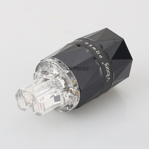 VIBORG Rhodium Plated Pure Red Copper Schuko EU Male / IEC Female Power Plug 503 - Picture 3 of 6
