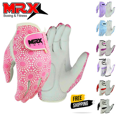MRX Women's Golf Gloves Soft Relax Grip Cabretta Leather Ladies Golfers Glove