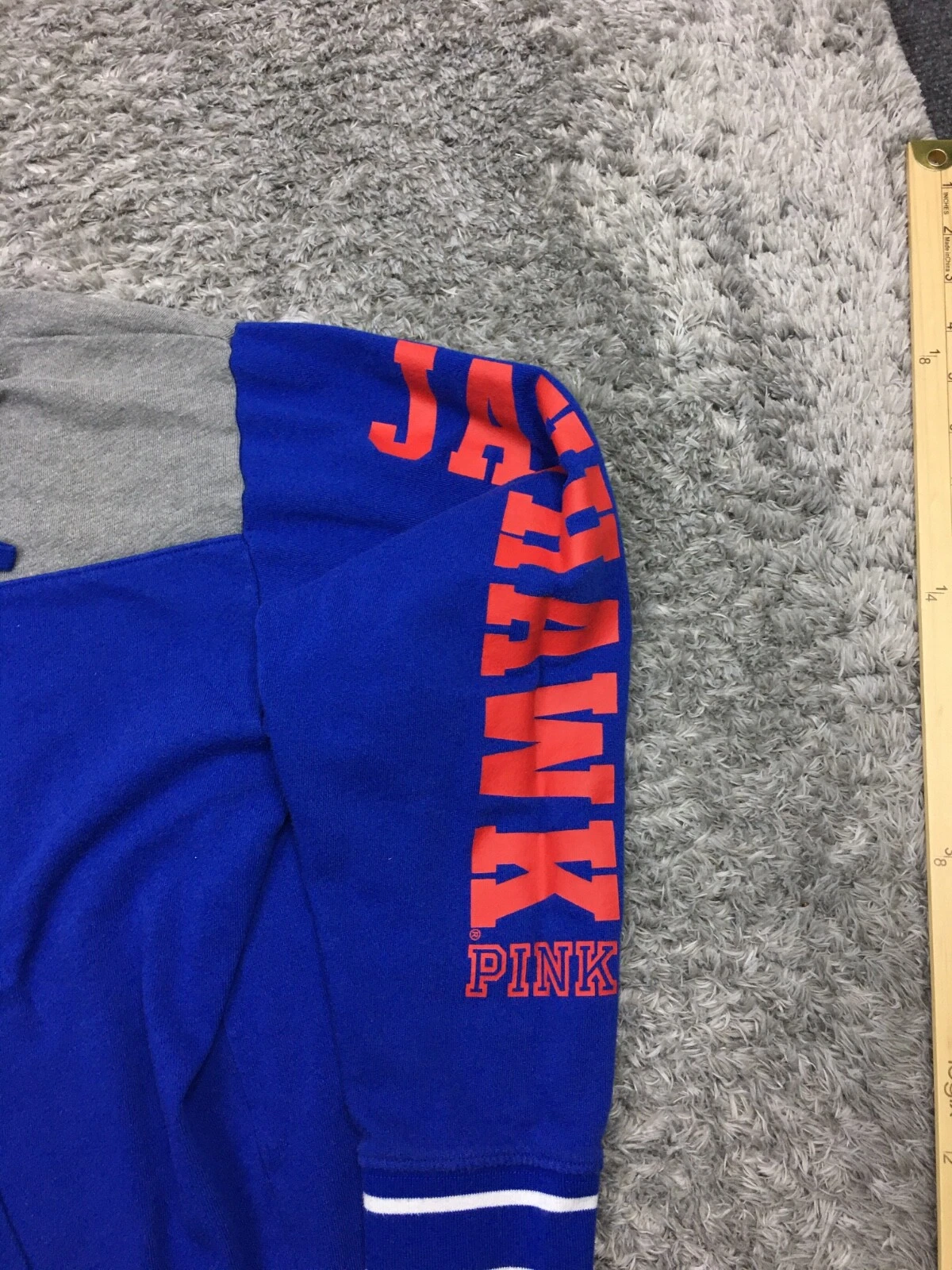 UNDERCOVER Felpa con cappuccio KU Kansas Jayhawks donna taglia media blu grigio Victoria's Secret