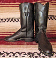 Womens Vintage Justin Diamond J Black Leather Roper Cowboy Boots 4 B NEW in Box