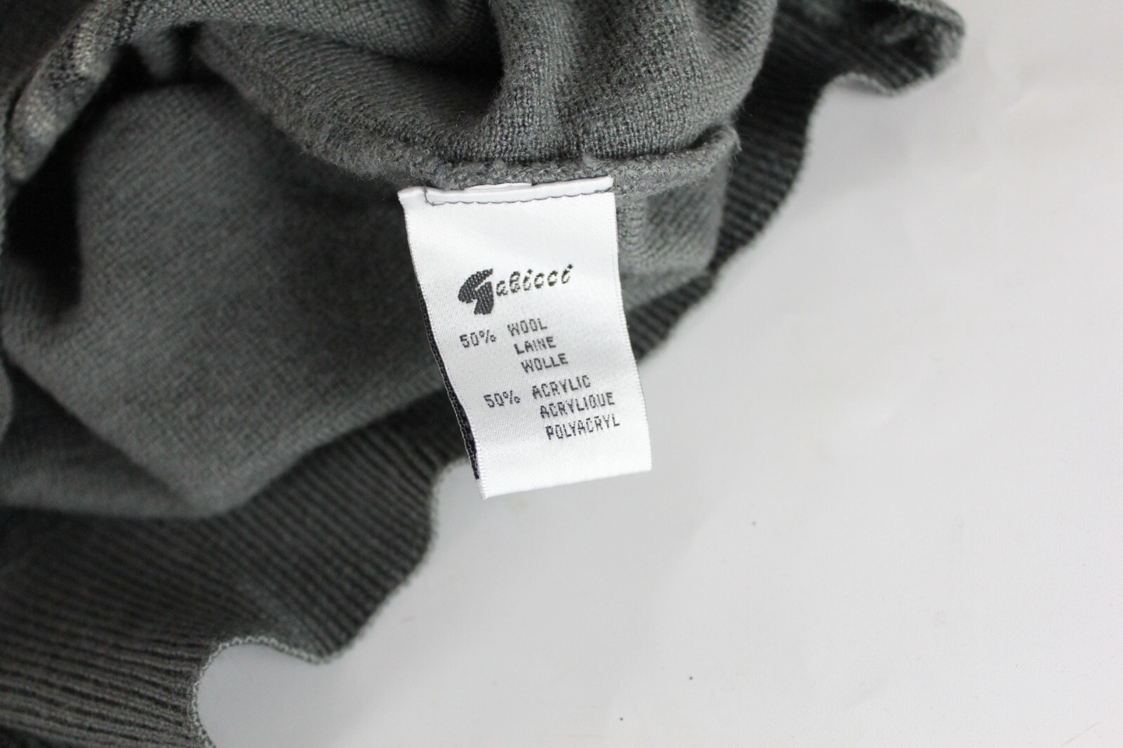 Mens Gabicci Jumper Size Large Vintage Grey Pullover Long Sleeves image 9