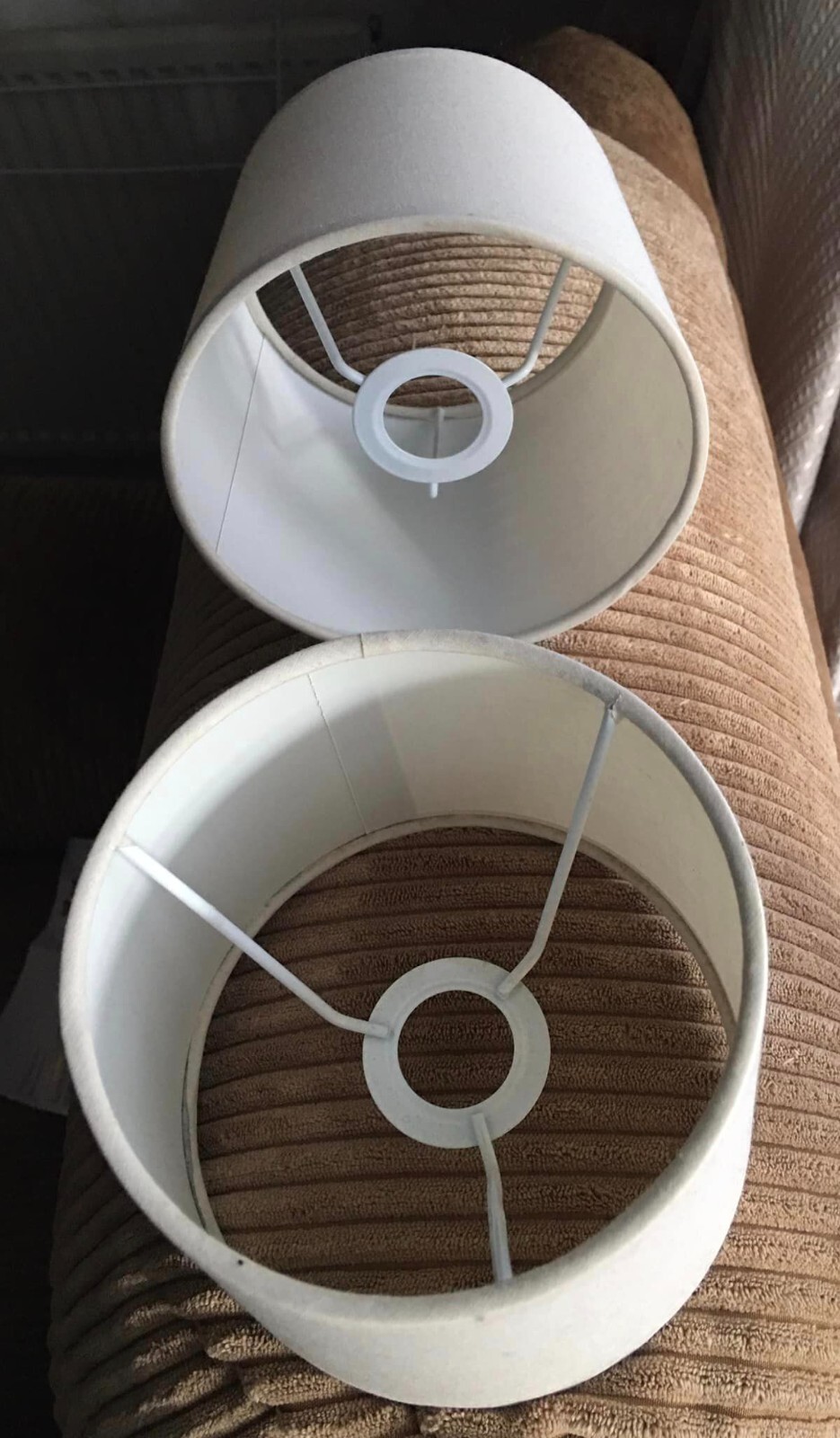 Bedside Lamp Shades Cream 'hessian look' 15cm diameter x 12cms tall