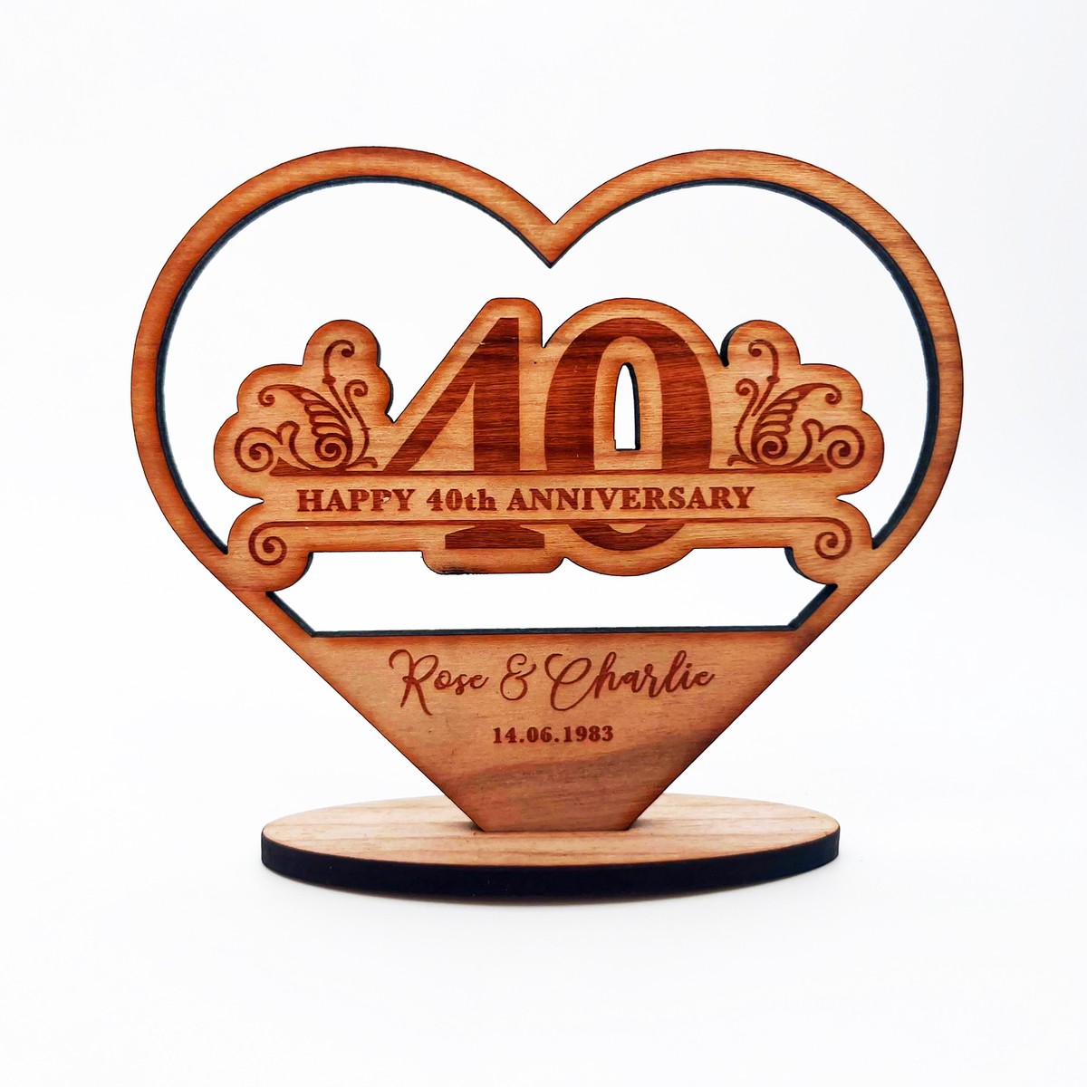40th Wedding Anniversary Logo Birthday Badge And Label 40th