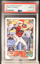 Corbin Carroll SP Santa Hat Variation 2023 Topps Holiday H113 PSA 10 RC