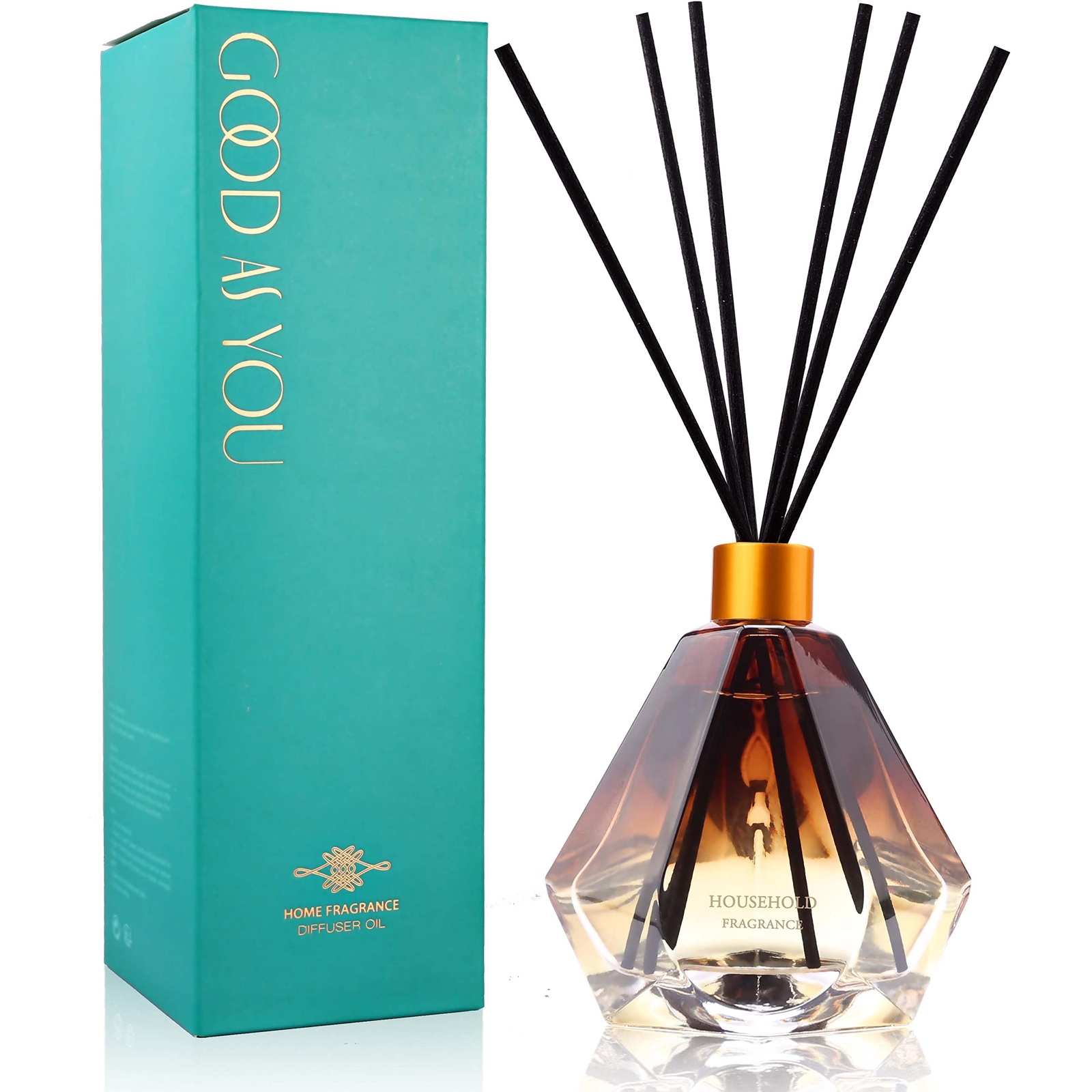 Reed Diffuser Set Gardenia Scent For Bathroom Accessories Shelf Decor & Air Fres-image
