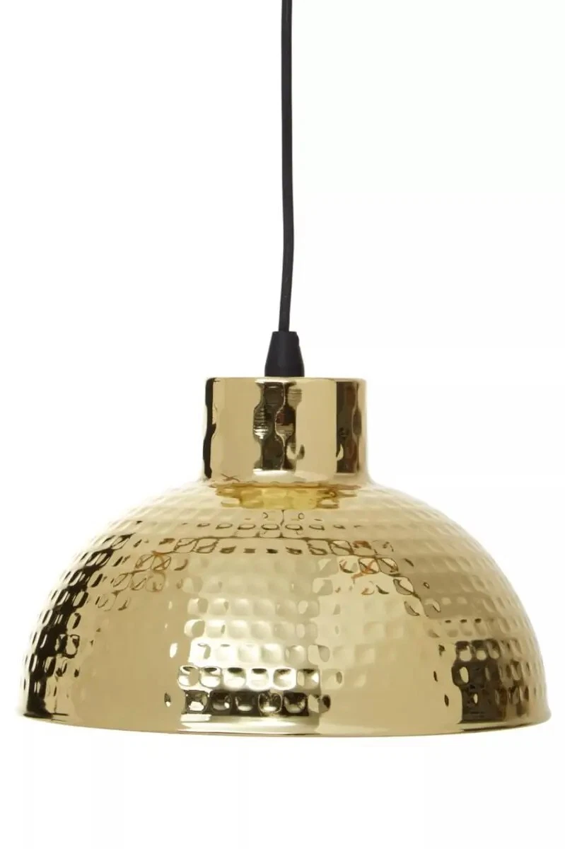 Hammered gold top pendant light