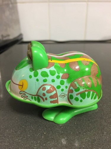 Yone Weißblech grün Uhrwerk Frosch Vintage 🐸 - Bild 5 von 6