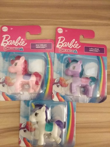 Lot de 3 crème glacée Barbie Dreamtopia poney licorne sucette scintillante gâteau - Photo 1 sur 5