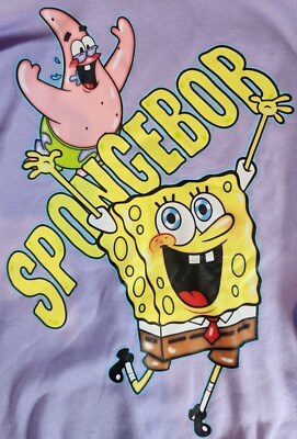 SpongeBob SquarePants Nickelodeon Purple Double-Sided Hoodie Unisex Medium
