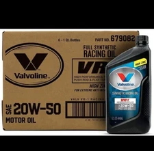 Racing Motor Oil VR1 Racing Synthetic SAE 20W-50 6 - 1 QT Bottle / 679082