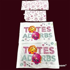 Shopkins Full Sheet Set Kids Girls Fitted Flat Pillow Covers Sham 2013 Clean