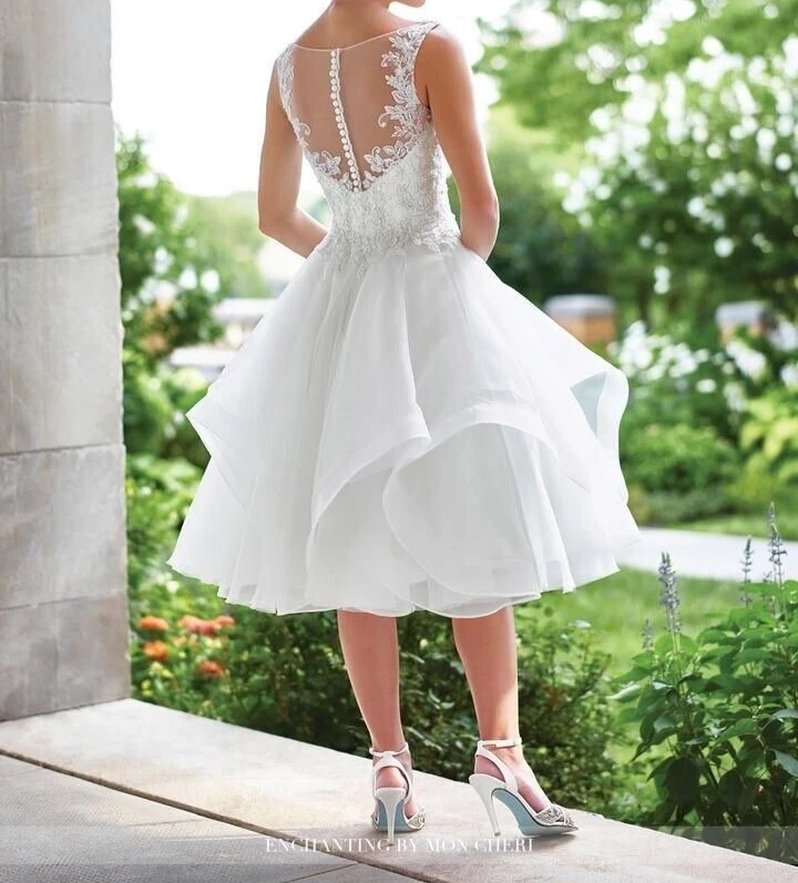 Vestido de novia informal Enchanting by Mon Cheri 117181 longitud té marfil/blanco talla 8 Foto 4 de 4