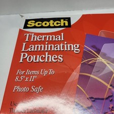 3M Scotch Thermal Laminating Pouches, Letter Size 8.5  x 11  open box