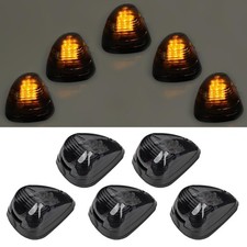 5pcs Smoke Lens With Amber Cab Roof Marker Lights, Roof Top Lamp Running Ligh...