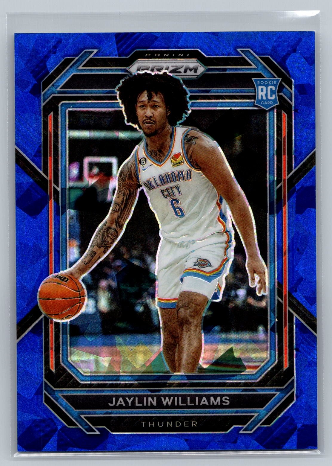 Jaylin Williams 2022-23 Panini Prizm #247 Prizm Blue Ice RC /125 OKC Thunder
