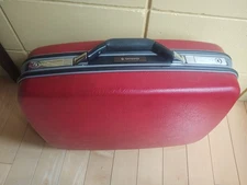 Vintage Samsonite Marble Red Silhouette Suitcase Large 20" X 13' X 6.5"