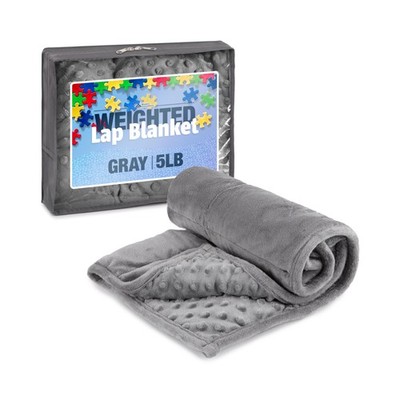 Kidaddle 5lb Weighted Blanket (Grey) 19x22 Inch   Plush Minky W... FAST US