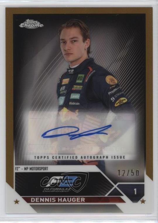 2023 Topps Chrome Formula 1 Gold Refractor 12/50 Dennis Hauger #CAC-DH Auto ux8