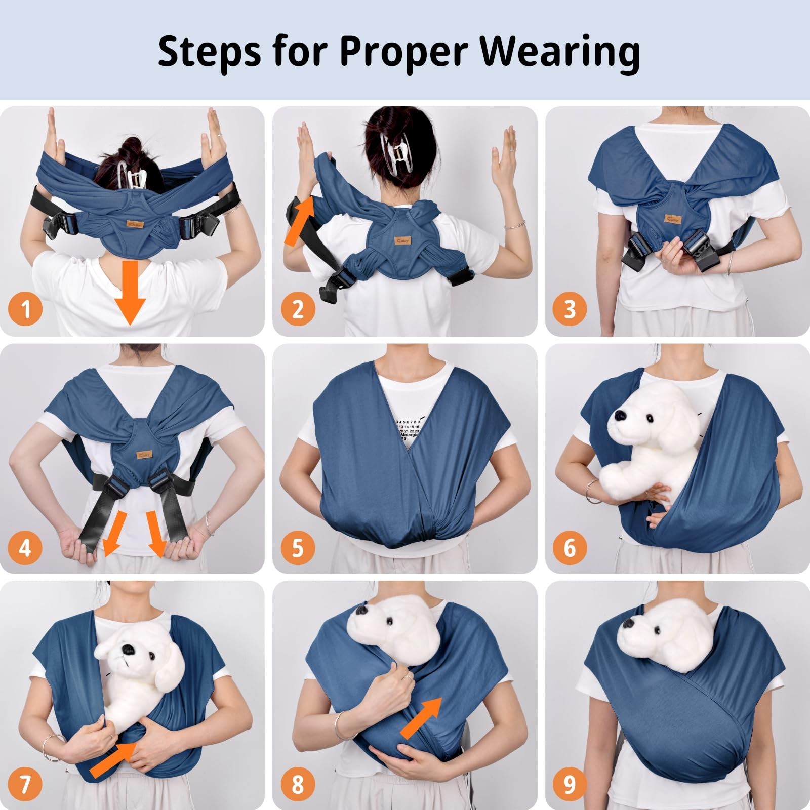 CUBY Swaddle Dog Sling Carrier for Small Dogs, Front Pet Sling Carrier Chest,...