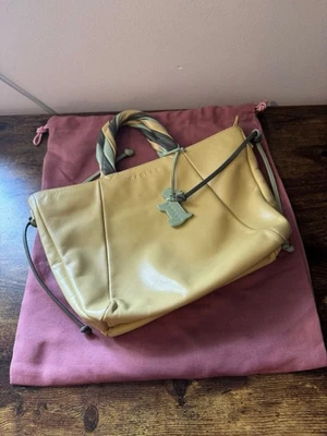 Radley London Yellow Leather Tote Bag with Twisted Handle - Image 1 of 3