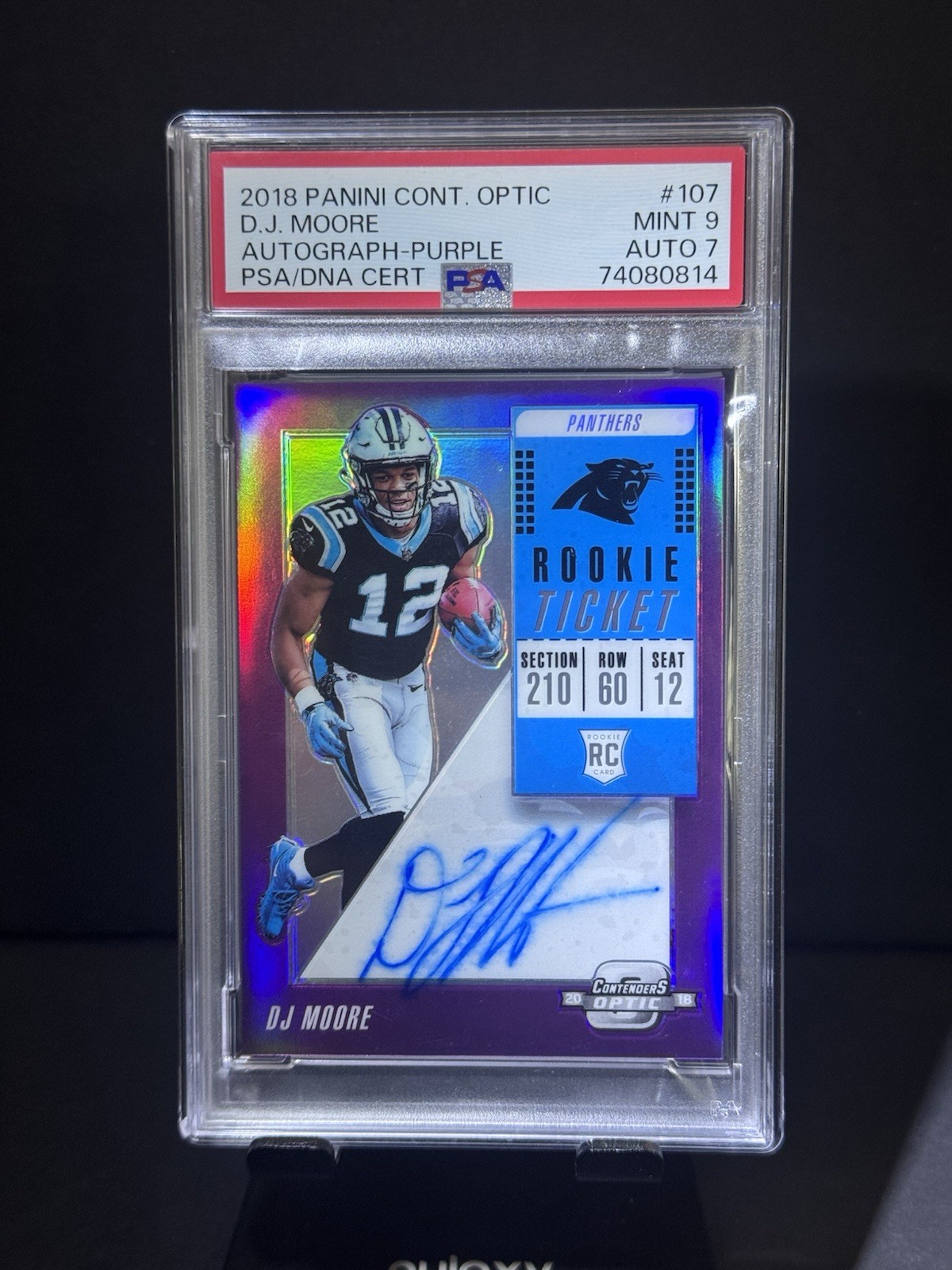 DJ MOORE RC - 2018 Panini Contenders Optic Purple /99 Rookie Ticket Auto