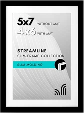 Americanflat 5X7 Picture Frame with Shatter-Resistant Glass - Use as 4X6 Frame w