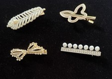  4 Piece Elegant Gold With Pearls And Rhinestone Hair Accessories