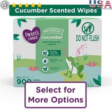 Cucumber Scent Baby Wipes Hypoallergenic Gentle Moisturizing 900 Count New