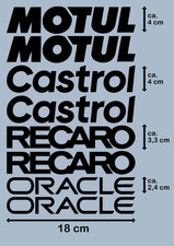 Motorsport Sponsoren Aufkleber Tuning Racing Sticker Set 8 x 18 cm