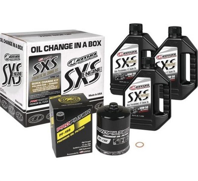 Maxima Lubricants SxS Quick Change Kit 5W50 Synthetic with Black Filter
