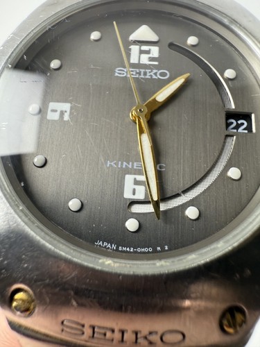 Orologio Uomo SEIKO Kinetic 5M42-0E30 Automatico Quarzo Made in Japan Acciaio Inox Data - Foto 5 di 13