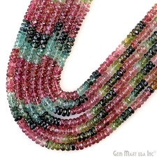 Multi Tourmaline Rondelle Beads, 100 Natural, Strung, Faceted, 3-4mm, 12 Inch