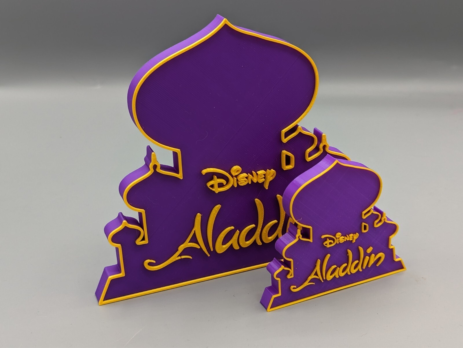 Disney Aladdin (castillo) - Logo impreso en 3D para escritorio o montaje en pared.
