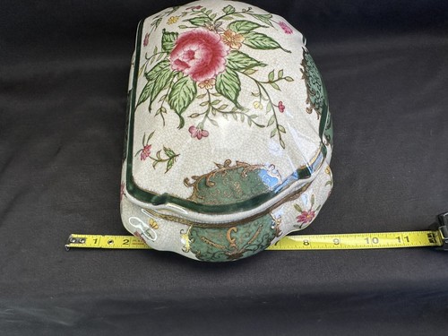 Vintage Victorian Style Jewelry Trinket Box Large Hand Painted - Picture 10 of 14