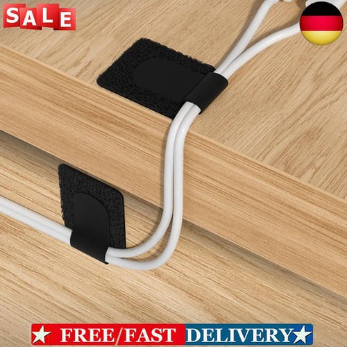 10PCS Under Desk Cable Management Self Adhesive Wire Organizer Cable Ties(Black)
