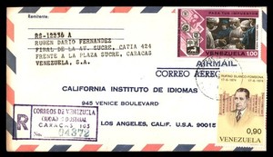 Mayfairstamps Venezuela Registered Caracas to Los Angeles CA Cover aaz_94691