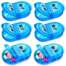 6 Pack Pill Organizer Pocket Small Case Holder Am Pm Pill Case Portable Two