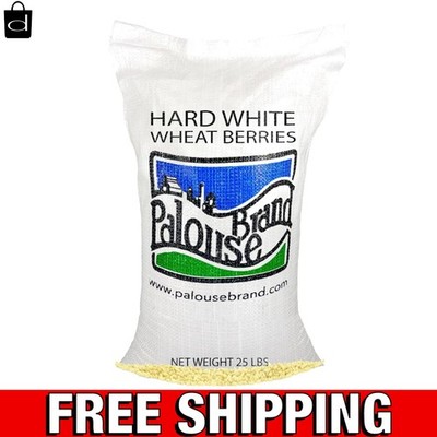 25 LBS Non-GMO Hard White Wheat Berries | Family Farmed, Kosher & Sproutable