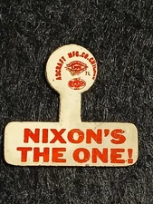 Richard Nixon 1968 Campaign Tab Pin Nixon’s The One Vintage Political USA
