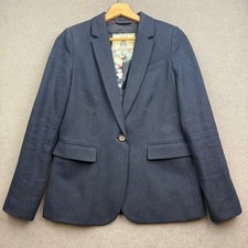 JOULES Tweed Jacket UK 10 Navy Blazer Country HORATIA Hacking Herringbome Races