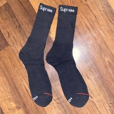 Supreme x Hanes Crew Socks Black Cotton Blend Streetwear One Single Pair New